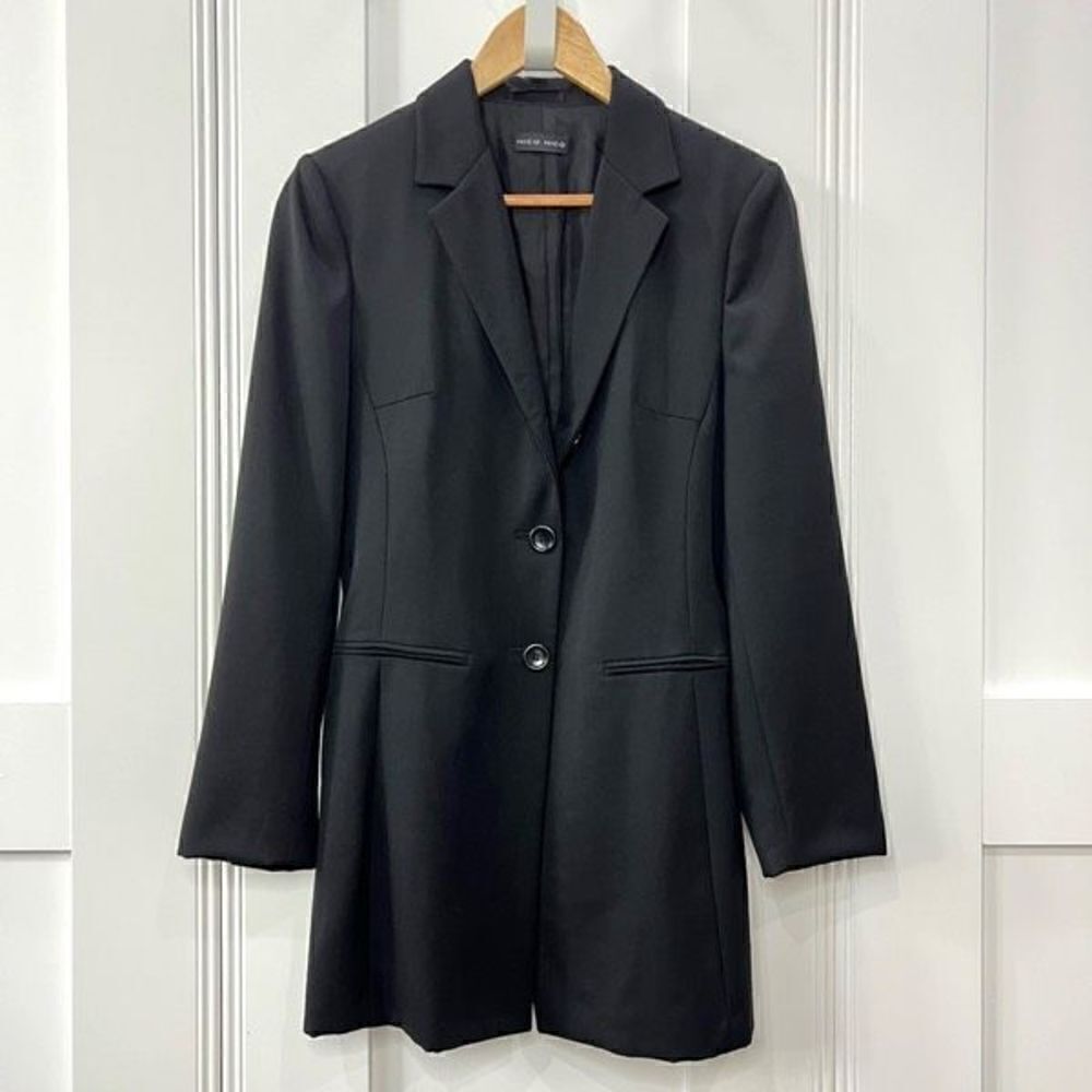 Nico Nico Women’s 42 US 8 Gotham Black 3 Button Blazer Jacket Coat Wool